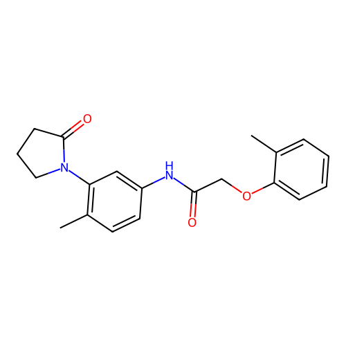 N-[4-methyl-3-(2-oxopyrrolidin-1-yl)phenyl]-2-(2-methylphenoxy)acetamide structure