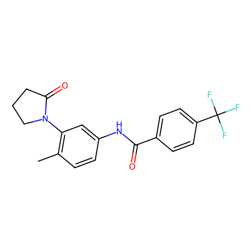 N-[4-methyl-3-(2-oxopyrrolidin-1-yl)phenyl]-4-(trifluoromethyl)benzamide structure