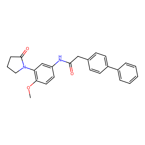 2-{[1,1'-biphenyl]-4-yl}-N-[4-methoxy-3-(2-oxopyrrolidin-1-yl)phenyl]acetamide structure