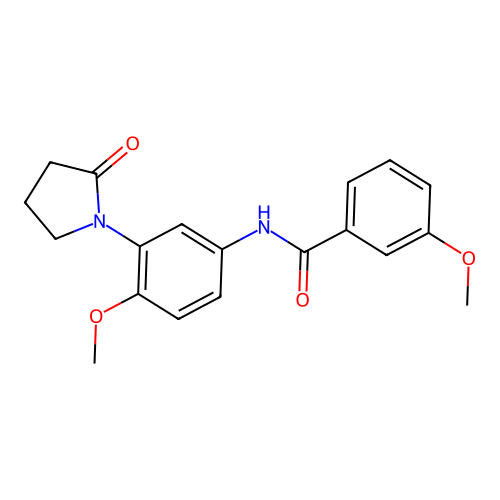 3-methoxy-N-[4-methoxy-3-(2-oxopyrrolidin-1-yl)phenyl]benzamide structure