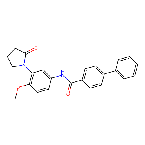 N-[4-methoxy-3-(2-oxopyrrolidin-1-yl)phenyl]-[1,1'-biphenyl]-4-carboxamide structure