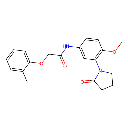 N-[4-methoxy-3-(2-oxopyrrolidin-1-yl)phenyl]-2-(2-methylphenoxy)acetamide structure