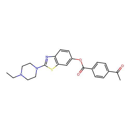 2-(4-Ethylpiperazin-1-yl)benzo[d]thiazol-6-yl 4-acetylbenzoate structure