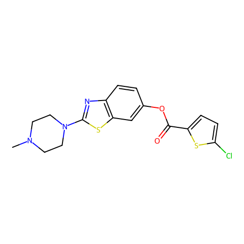 2-(4-Methylpiperazin-1-yl)benzo[d]thiazol-6-yl 5-chlorothiophene-2-carboxylate structure