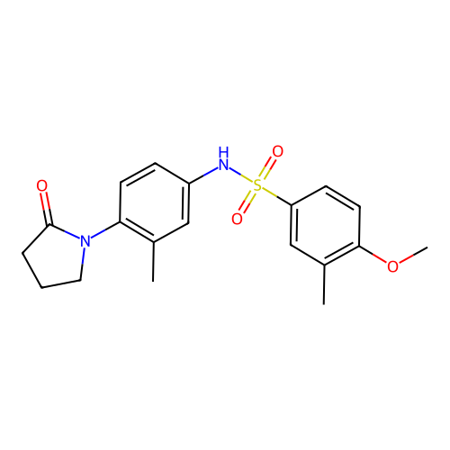 4-methoxy-3-methyl-N-(3-methyl-4-(2-oxopyrrolidin-1-yl)phenyl)benzenesulfonamide structure