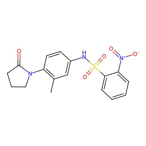 N-(3-methyl-4-(2-oxopyrrolidin-1-yl)phenyl)-2-nitrobenzenesulfonamide structure