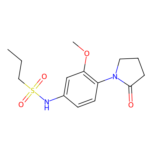N-[3-methoxy-4-(2-oxopyrrolidin-1-yl)phenyl]propane-1-sulfonamide structure
