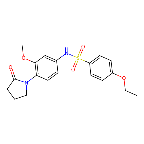 4-ethoxy-N-[3-methoxy-4-(2-oxopyrrolidin-1-yl)phenyl]benzene-1-sulfonamide structure