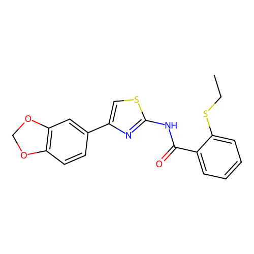 N-(4-(benzo[d][1,3]dioxol-5-yl)thiazol-2-yl)-2-(ethylthio)benzamide structure