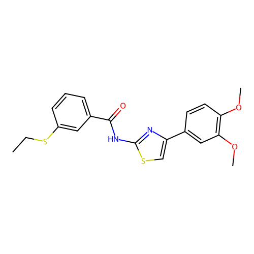 N-(4-(3,4-dimethoxyphenyl)thiazol-2-yl)-3-(ethylthio)benzamide structure