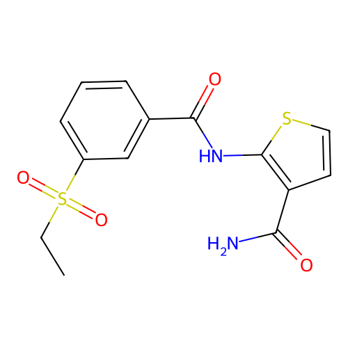 2-(3-(Ethylsulfonyl)benzamido)thiophene-3-carboxamide structure