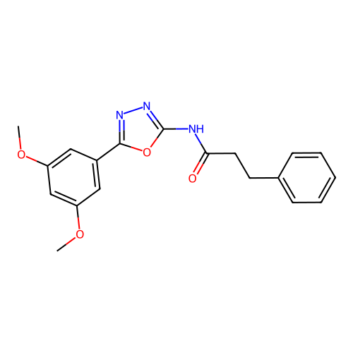 N-[5-(3,5-dimethoxyphenyl)-1,3,4-oxadiazol-2-yl]-3-phenylpropanamide structure