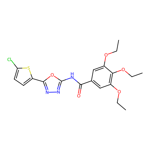 N-[5-(5-chlorothiophen-2-yl)-1,3,4-oxadiazol-2-yl]-3,4,5-triethoxybenzamide structure