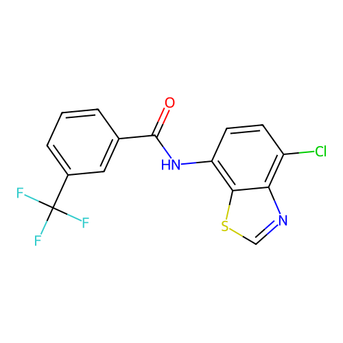 N-(4-chloro-1,3-benzothiazol-7-yl)-3-(trifluoromethyl)benzamide structure