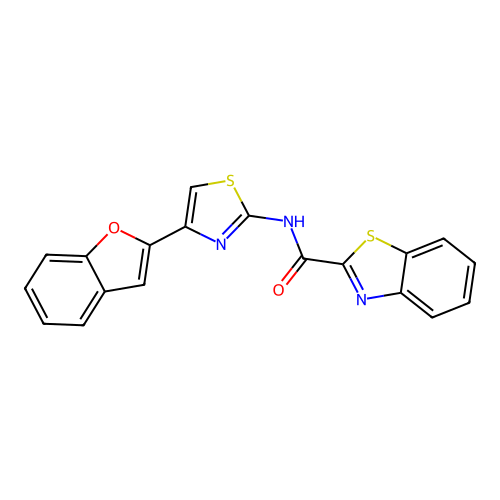 N-[4-(1-benzofuran-2-yl)-1,3-thiazol-2-yl]-1,3-benzothiazole-2-carboxamide structure