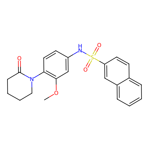 N-[3-methoxy-4-(2-oxopiperidin-1-yl)phenyl]naphthalene-2-sulfonamide structure