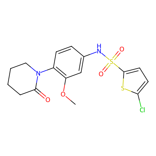 5-chloro-N-[3-methoxy-4-(2-oxopiperidin-1-yl)phenyl]thiophene-2-sulfonamide structure