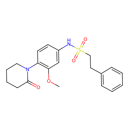 N-(3-methoxy-4-(2-oxopiperidin-1-yl)phenyl)-2-phenylethanesulfonamide structure