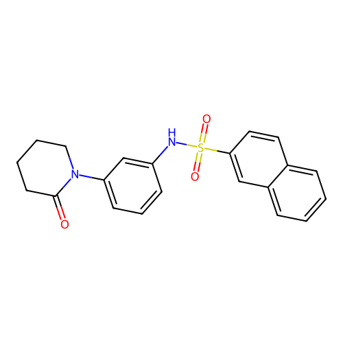 N-[3-(2-oxopiperidin-1-yl)phenyl]naphthalene-2-sulfonamide structure
