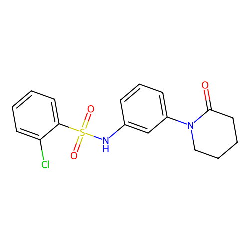 2-chloro-N-(3-(2-oxopiperidin-1-yl)phenyl)benzenesulfonamide structure