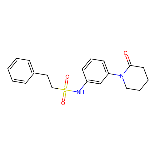 N-(3-(2-oxopiperidin-1-yl)phenyl)-2-phenylethanesulfonamide structure