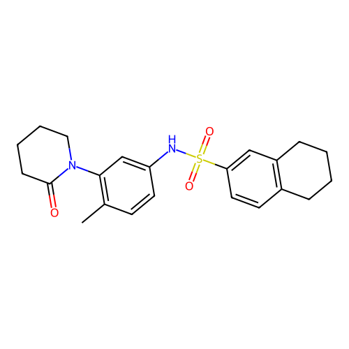 N-[4-methyl-3-(2-oxopiperidin-1-yl)phenyl]-5,6,7,8-tetrahydronaphthalene-2-sulfonamide structure
