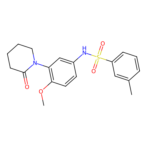 N-(4-methoxy-3-(2-oxopiperidin-1-yl)phenyl)-3-methylbenzenesulfonamide structure