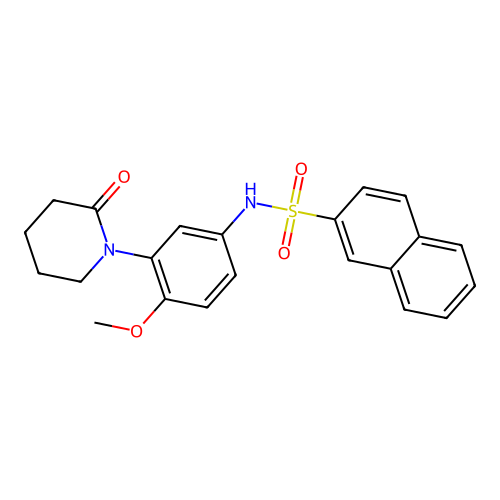 N-[4-methoxy-3-(2-oxopiperidin-1-yl)phenyl]naphthalene-2-sulfonamide structure