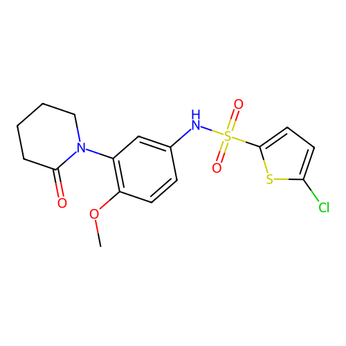 5-chloro-N-[4-methoxy-3-(2-oxopiperidin-1-yl)phenyl]thiophene-2-sulfonamide structure