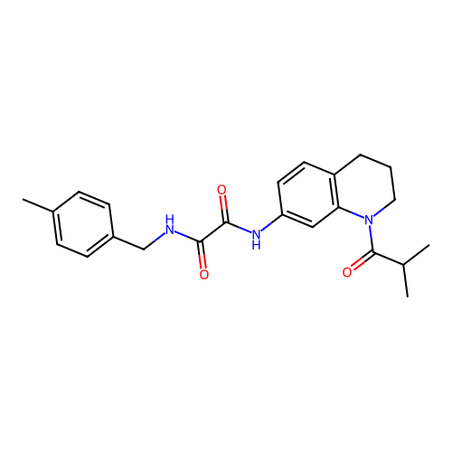 N1-(1-isobutyryl-1,2,3,4-tetrahydroquinolin-7-yl)-N2-(4-methylbenzyl)oxalamide structure