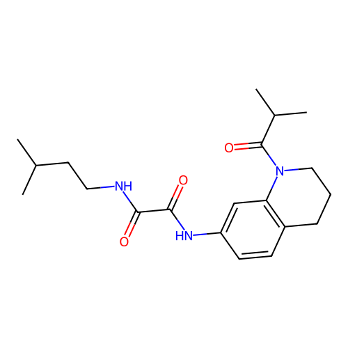 N1-(1-isobutyryl-1,2,3,4-tetrahydroquinolin-7-yl)-N2-isopentyloxalamide structure
