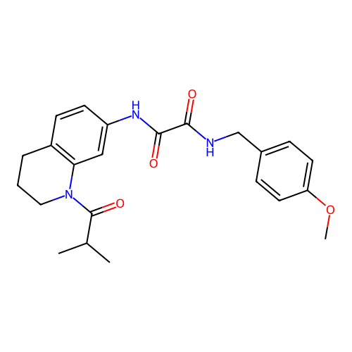N1-(1-isobutyryl-1,2,3,4-tetrahydroquinolin-7-yl)-N2-(4-methoxybenzyl)oxalamide structure