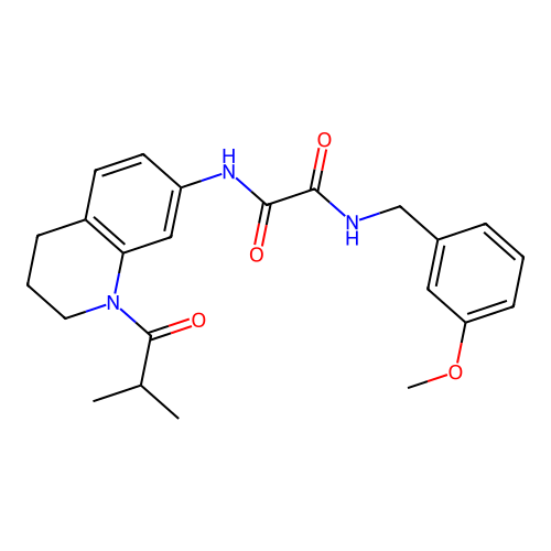 N1-(1-isobutyryl-1,2,3,4-tetrahydroquinolin-7-yl)-N2-(3-methoxybenzyl)oxalamide structure