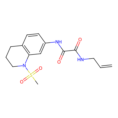N'-(1-methylsulfonyl-3,4-dihydro-2H-quinolin-7-yl)-N-prop-2-enyloxamide structure