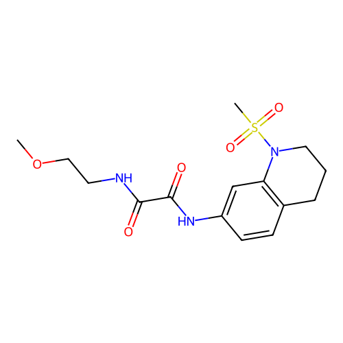 N-(2-methoxyethyl)-N'-(1-methylsulfonyl-3,4-dihydro-2H-quinolin-7-yl)oxamide structure