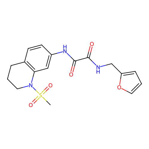 N-(furan-2-ylmethyl)-N'-(1-methylsulfonyl-3,4-dihydro-2H-quinolin-7-yl)oxamide structure