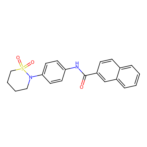 N-[4-(1,1-dioxothiazinan-2-yl)phenyl]naphthalene-2-carboxamide structure