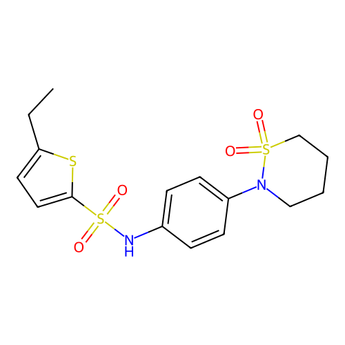 N-[4-(1,1-dioxothiazinan-2-yl)phenyl]-5-ethylthiophene-2-sulfonamide structure