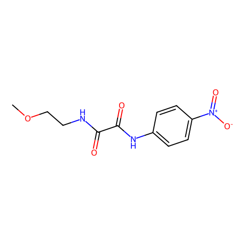 N-(2-methoxyethyl)-N'-(4-nitrophenyl)oxamide structure