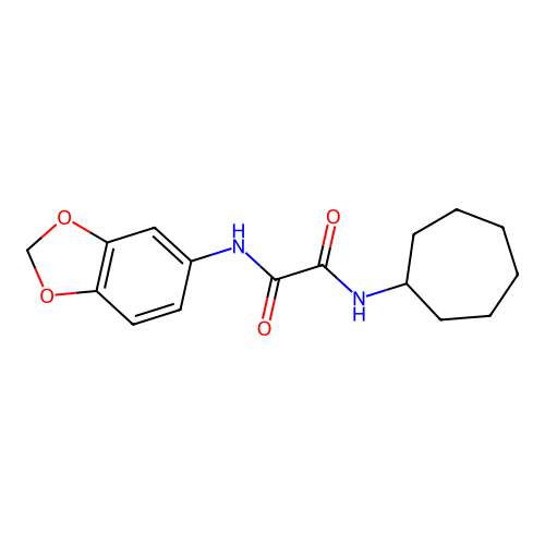 N1-(benzo[d][1,3]dioxol-5-yl)-N2-cycloheptyloxalamide structure