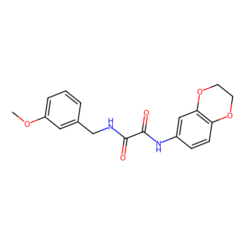 N'-(2,3-dihydro-1,4-benzodioxin-6-yl)-N-[(3-methoxyphenyl)methyl]oxamide structure