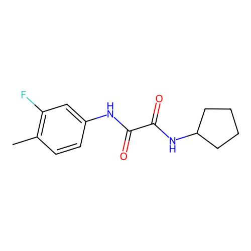 N1-cyclopentyl-N2-(3-fluoro-4-methylphenyl)oxalamide structure