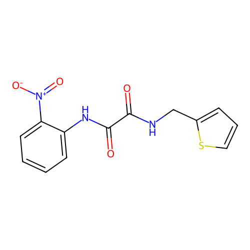 N'-(2-nitrophenyl)-N-(thiophen-2-ylmethyl)oxamide structure