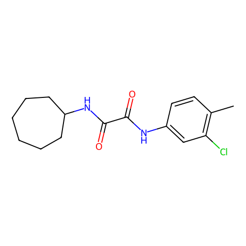 N1-(3-chloro-4-methylphenyl)-N2-cycloheptyloxalamide structure