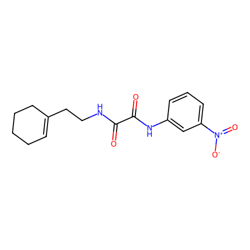 N-[2-(cyclohexen-1-yl)ethyl]-N'-(3-nitrophenyl)oxamide structure