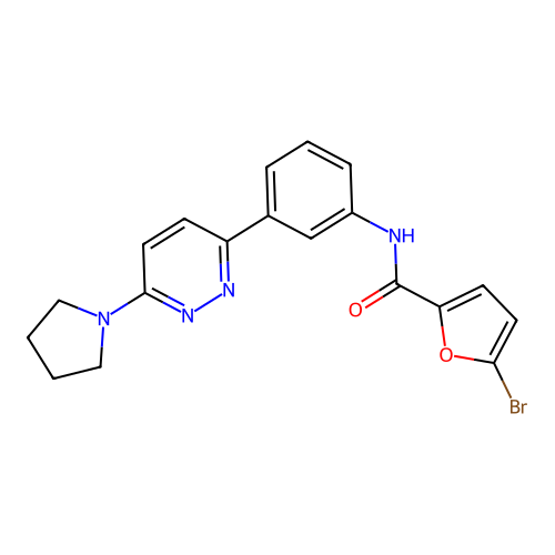 5-bromo-N-(3-(6-(pyrrolidin-1-yl)pyridazin-3-yl)phenyl)furan-2-carboxamide structure