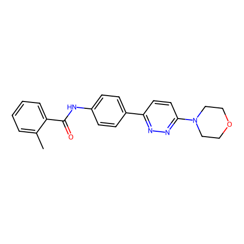 2-methyl-N-(4-(6-morpholinopyridazin-3-yl)phenyl)benzamide structure