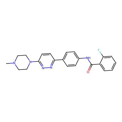 2-fluoro-N-[4-[6-(4-methylpiperazin-1-yl)pyridazin-3-yl]phenyl]benzamide structure