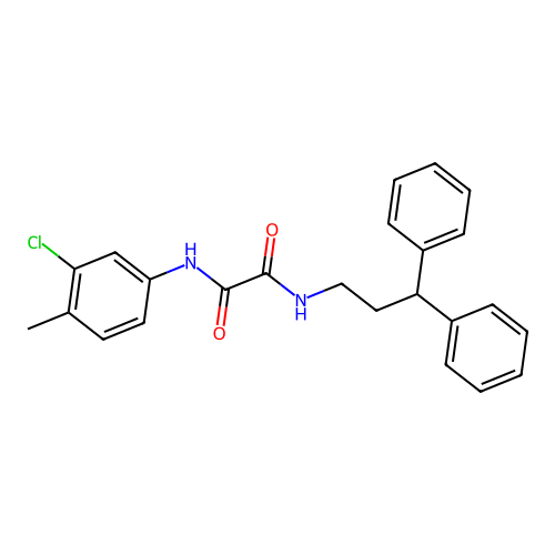 N'-(3-chloro-4-methylphenyl)-N-(3,3-diphenylpropyl)oxamide structure
