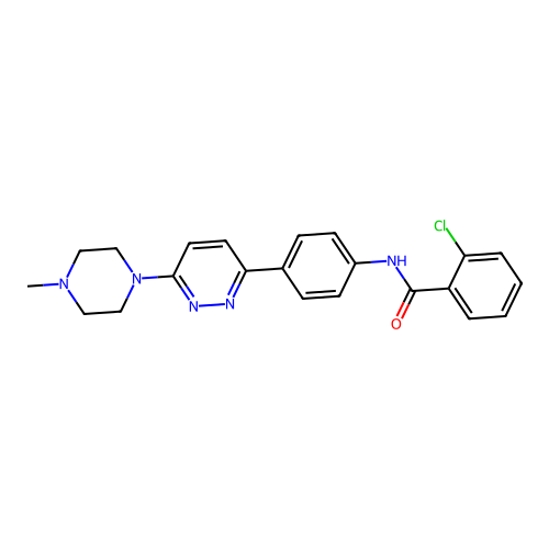 2-chloro-N-(4-(6-(4-methylpiperazin-1-yl)pyridazin-3-yl)phenyl)benzamide structure
